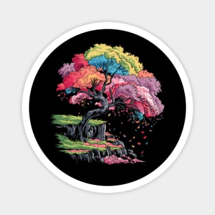 Colorful Sakura Tree #2 Magnet